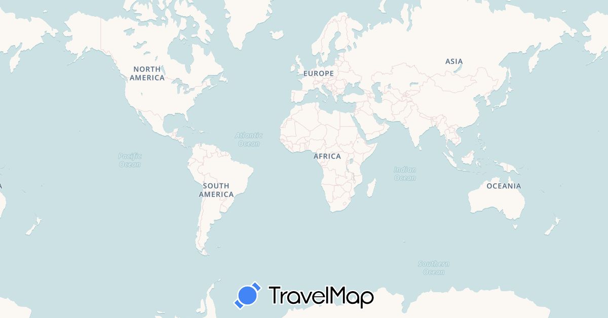 TravelMap itinerary: driving, train, b90, ship, air in Argentina, Bolivia, Brazil, Chile, Colombia, Ecuador, Spain, France, Netherlands, Peru, Paraguay, Uruguay (Europe, South America)